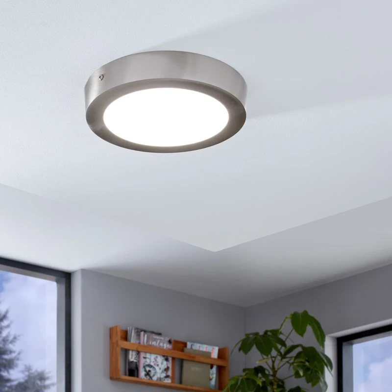 B-Ware EGLO Connect Deckenlampe Fueva-C Lampe LED Rund Nickel Smart Fernbedienung RGB