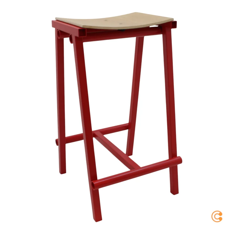 B-Ware HAY Taburete 8 Barhocker Hocker Eiche signalrot niedrig 65cm SIEHE TEXT/FOTO