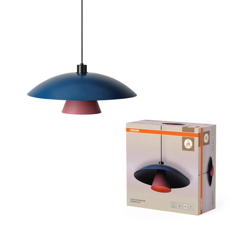 B-Ware OSRAM Pendelleuchte Hängelampe Flying Mushroom E27 LED Leuchte Metall Blau299