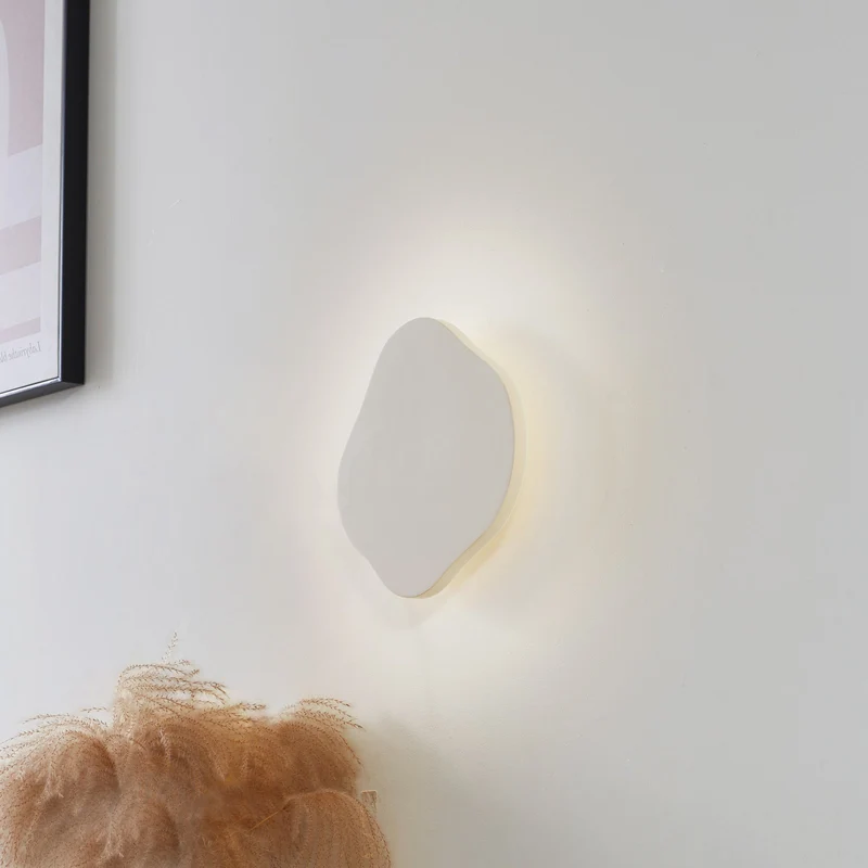 B-Ware Lindby Wandleuchte Wandlampe LED Leuchte beige Gips Nielson 30 cm hoch Innenraum