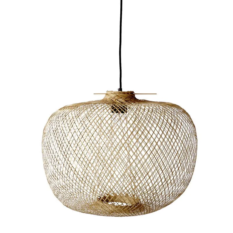 B-Ware Bloomingville Bambus Pendelleuchte Deckenlampe Hängeleuchte Geflochten 1-flammig