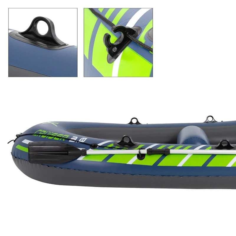 Schlauchboot Cruiser 3.0 250x120x40 cm Grün/Weiß/Blau aus Kunststoff