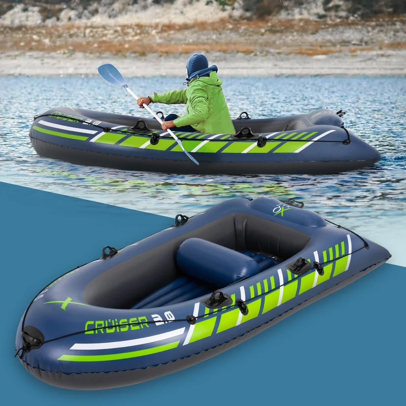 Schlauchboot Cruiser 3.0 250x120x40 cm Grün/Weiß/Blau aus Kunststoff