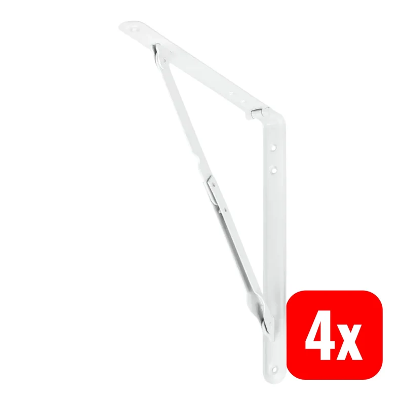 4x B-Ware VORMANN Klappkonsole Stütze 400x400mm Stahl diagonal Tragarm weiß 4 STÜCK