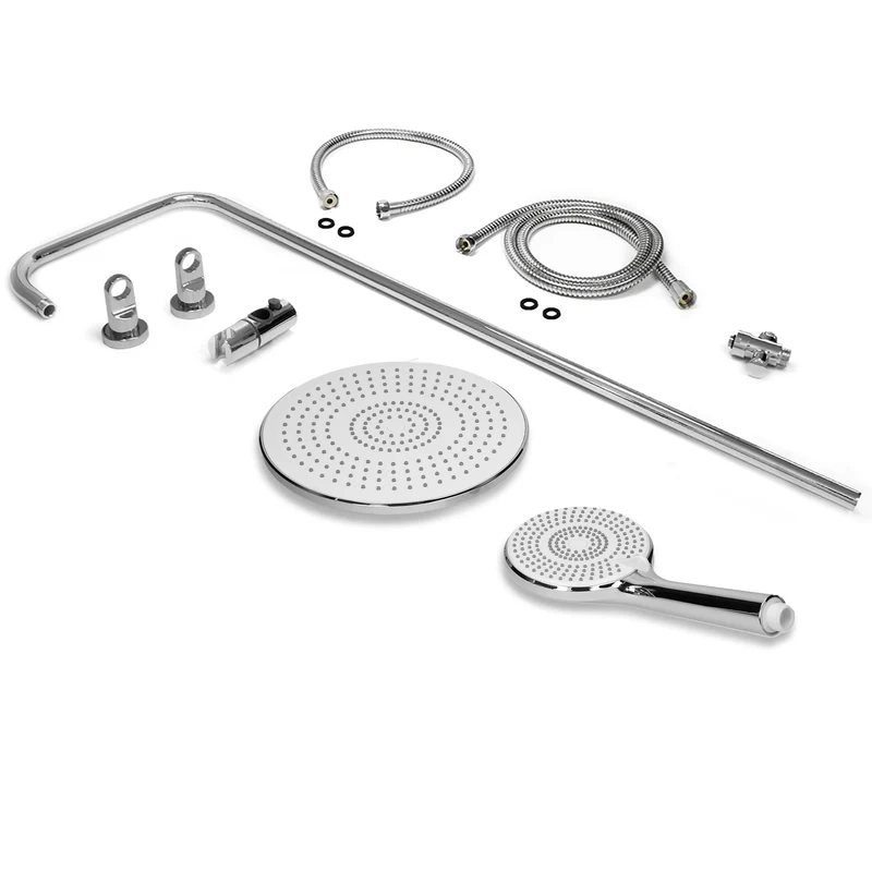 Duschsystem Silber aus Edelstahl rund