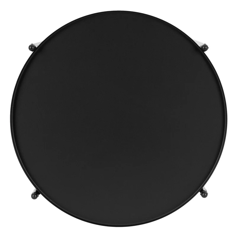 Beistelltisch mit 2 abnehmbaren Ablageflächen Ø 38x50 cm Schwarz aus Metall