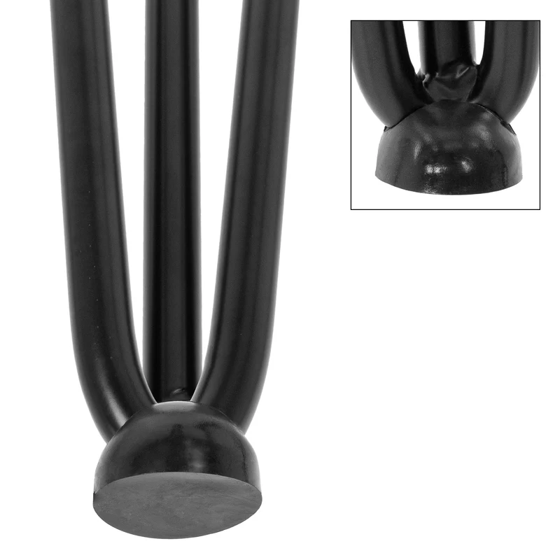 Tischbeine Tischgestell 4er Set W-Design schmal 20,5 x 12 cm Schwarz aus Metall ML-Design