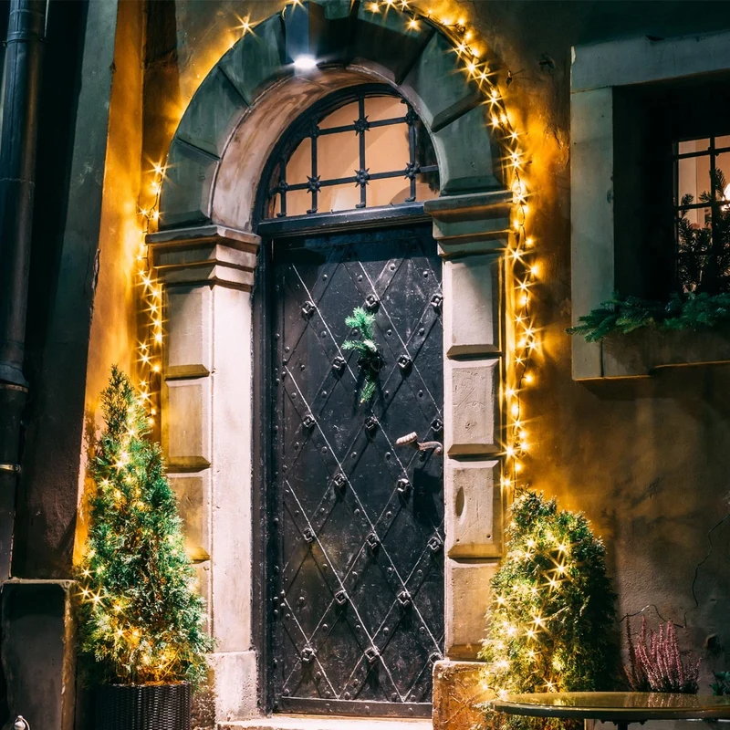 Weihnachtsbaumschmuck LED Lichterkette warmweiß 12 m mit App Steuerung
