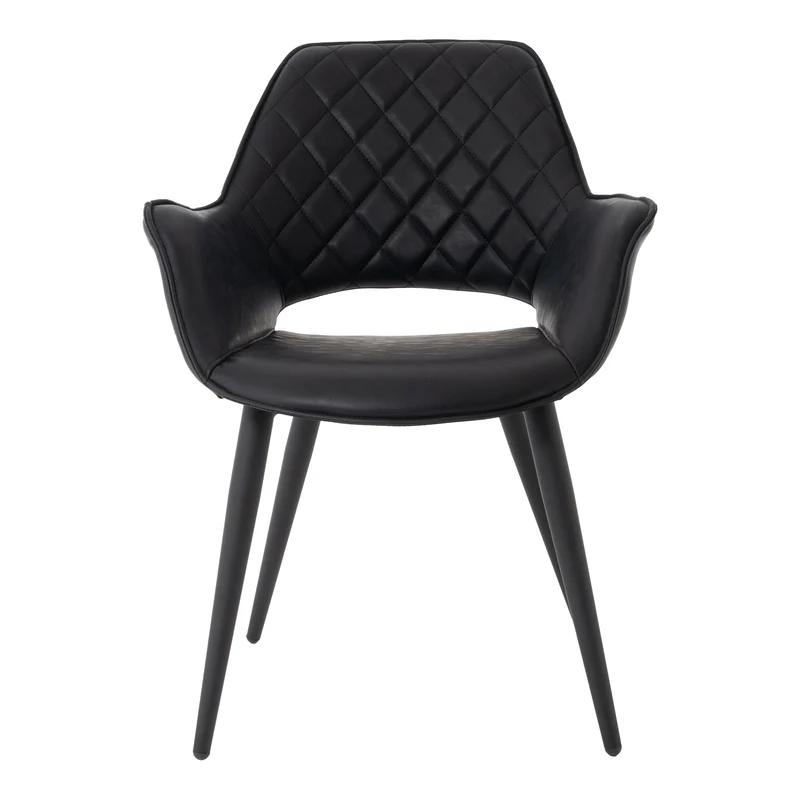 Esszimmerstuhl 2er Set 63x63 cm schwarz aus Kunstleder WOMO-DESIGN