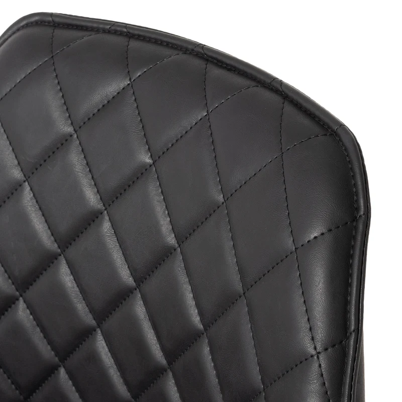 Esszimmerstuhl 2er Set 63x63 cm schwarz aus Kunstleder WOMO-DESIGN