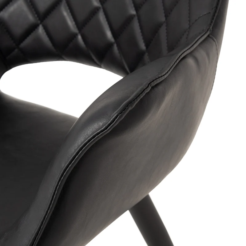 Esszimmerstuhl 2er Set 63x63 cm schwarz aus Kunstleder WOMO-DESIGN