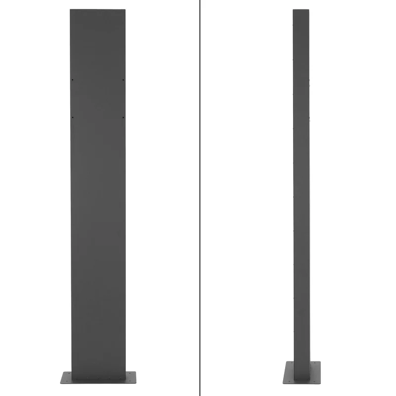Standbriefkasten mit Zeitungsfach 37x37x11 cm Anthrazit/Weiß-Marmoroptik aus Stahl ML-Design, Modernes Horizontales Design, Standhöhe 170 cm Anthrazit