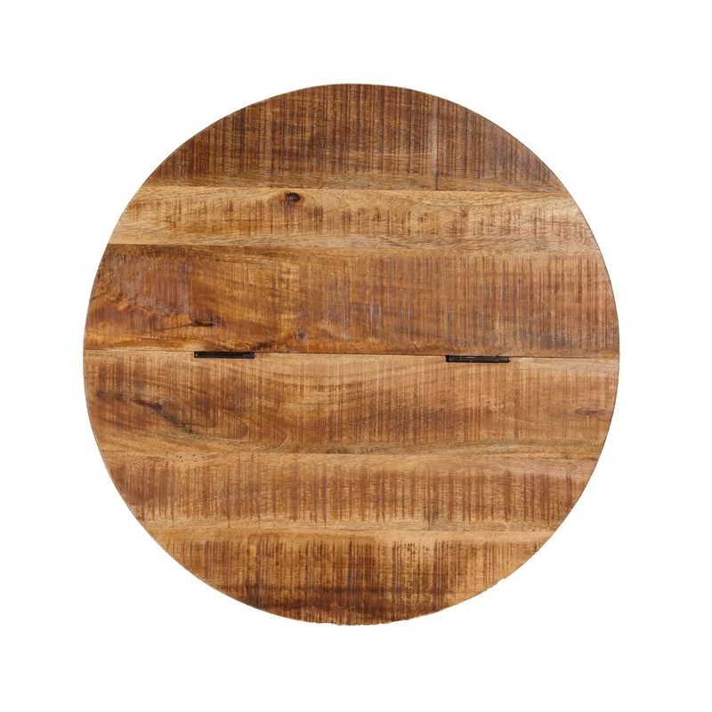 Couchtisch mit Stauraum Ø 60 cm Silber aus Mangoholz WOMO-Design