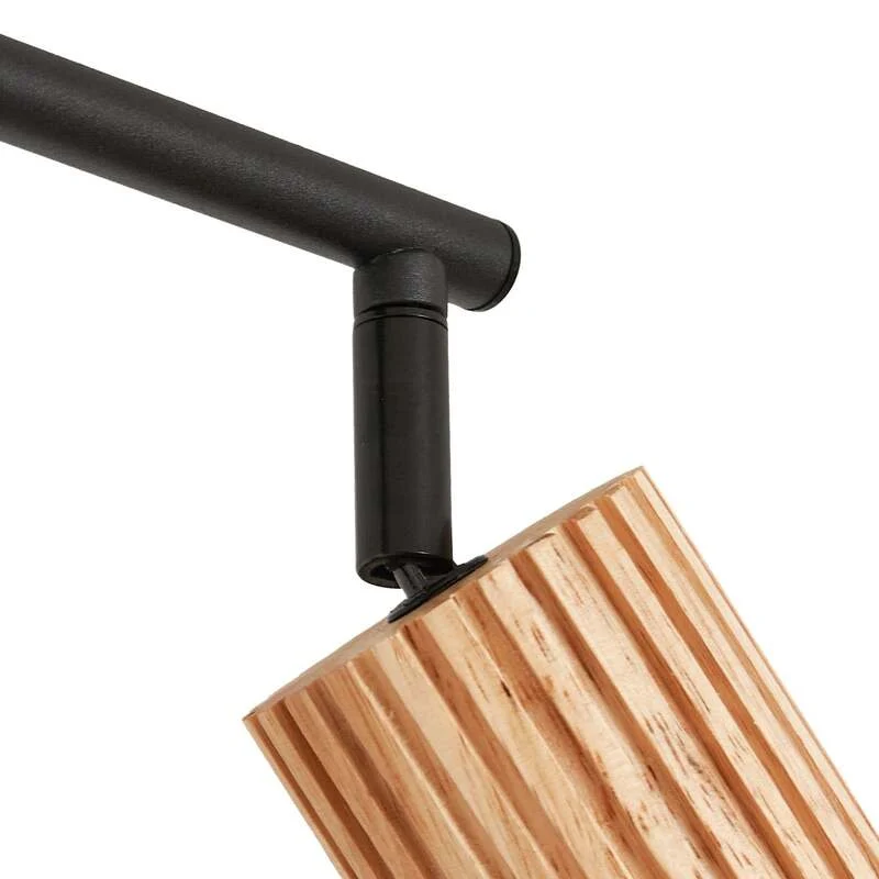 B-Ware Lindby Deckenstrahler Stralino LED 4-flammig dimmbar Holz schwarz 60cm 9cm 18cm
