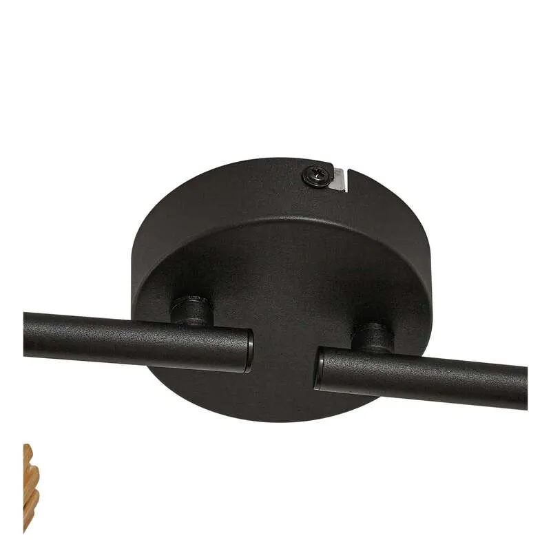 B-Ware Lindby Deckenstrahler Stralino LED 4-flammig dimmbar Holz schwarz 60cm 9cm 18cm