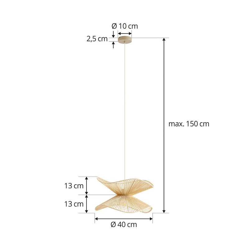B-Ware Lindby Pendelleuchte Hängeleuchte Valdorin LED Lampe dimmbar beige Ø40cm 80W