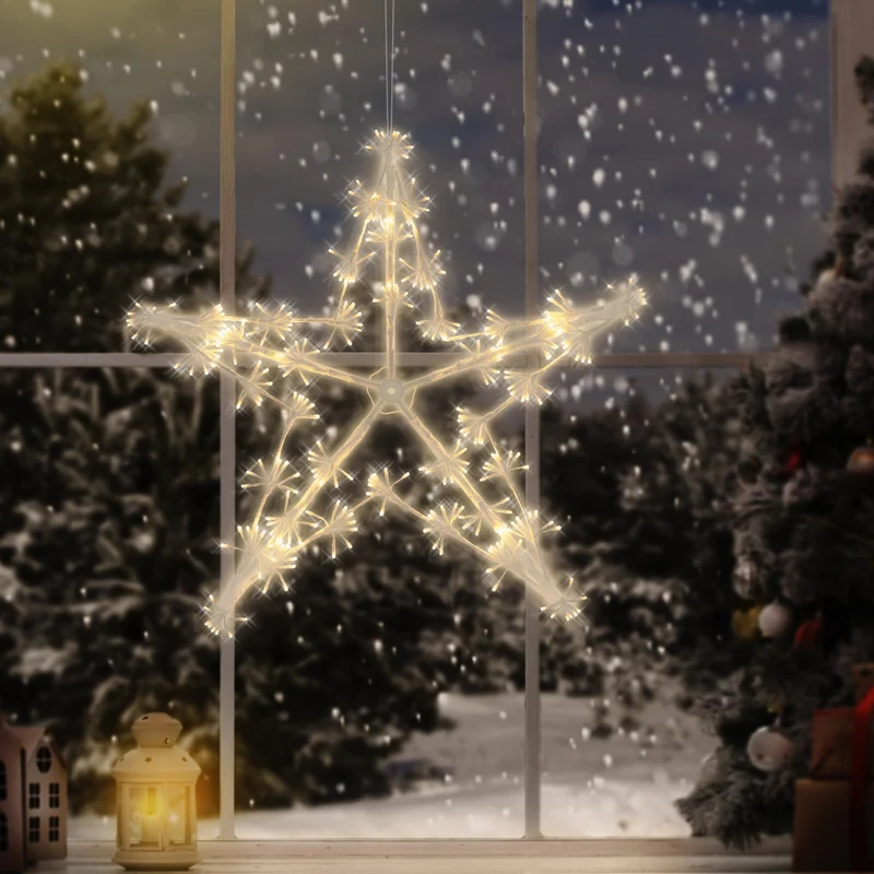 Weihnachtsdeko LED-Stern mit 320 Warmweißen LEDs aus Metall