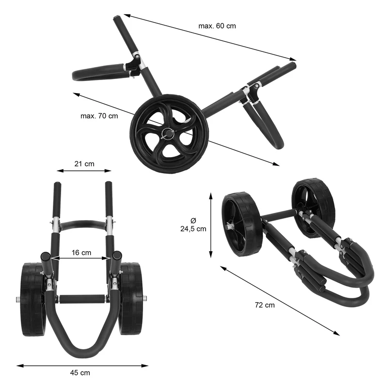 Transportwagen klappbar für 1x Stand Up Paddle SUP Board aus Aluminium