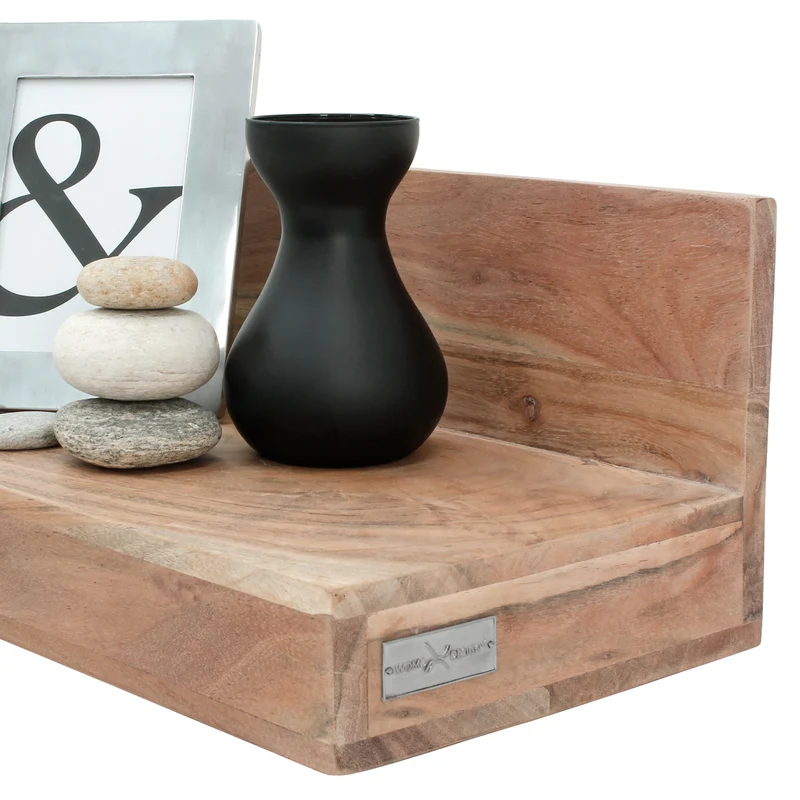 Wandregal Akazie Massivholz 60 cm