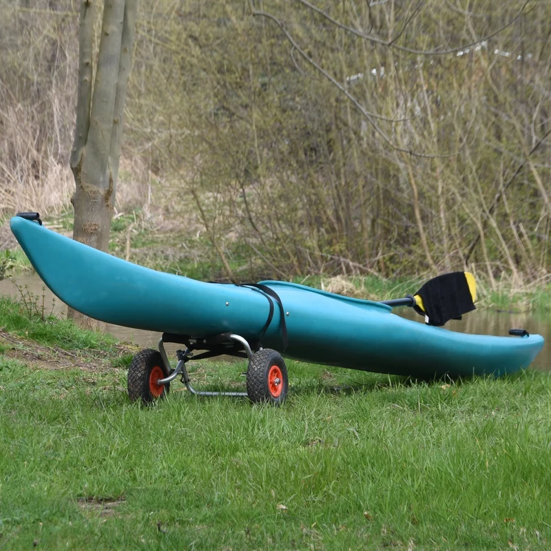 Faltbarer Alu Kajakwagen 60 kg mit Gummi Luftreifen inkl. Spannriemen
