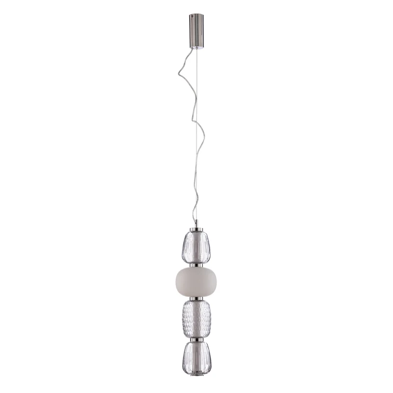 B-Ware Lucande Pendelleuchte Hängeleuchte LED Glas grau weiß Wohnzimmer Essbereich K299