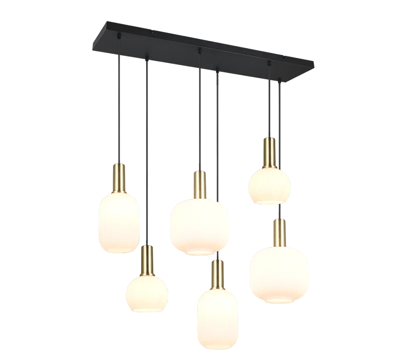 B-Ware TRIO LIGHTING Pendelleuchte Hängeleuchte Diva Opal Metall Glas E27