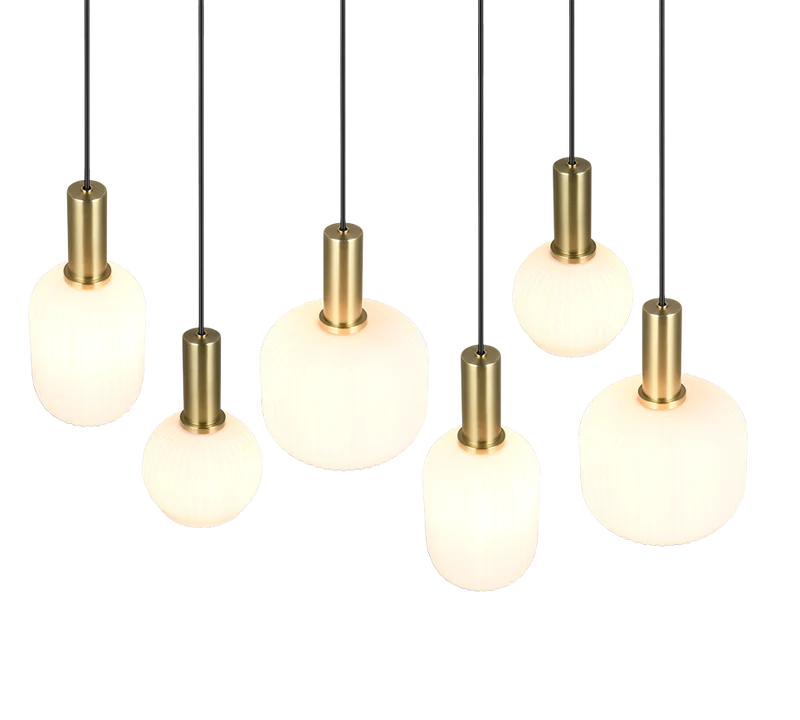 B-Ware TRIO LIGHTING Pendelleuchte Hängeleuchte Diva Opal Metall Glas E27