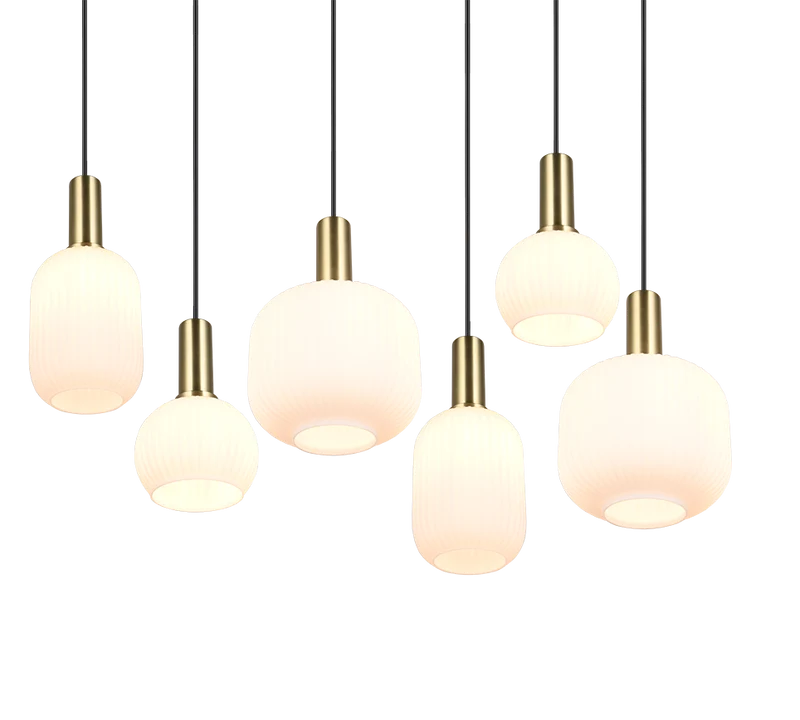 B-Ware TRIO LIGHTING Pendelleuchte Hängeleuchte Diva Opal Metall Glas E27