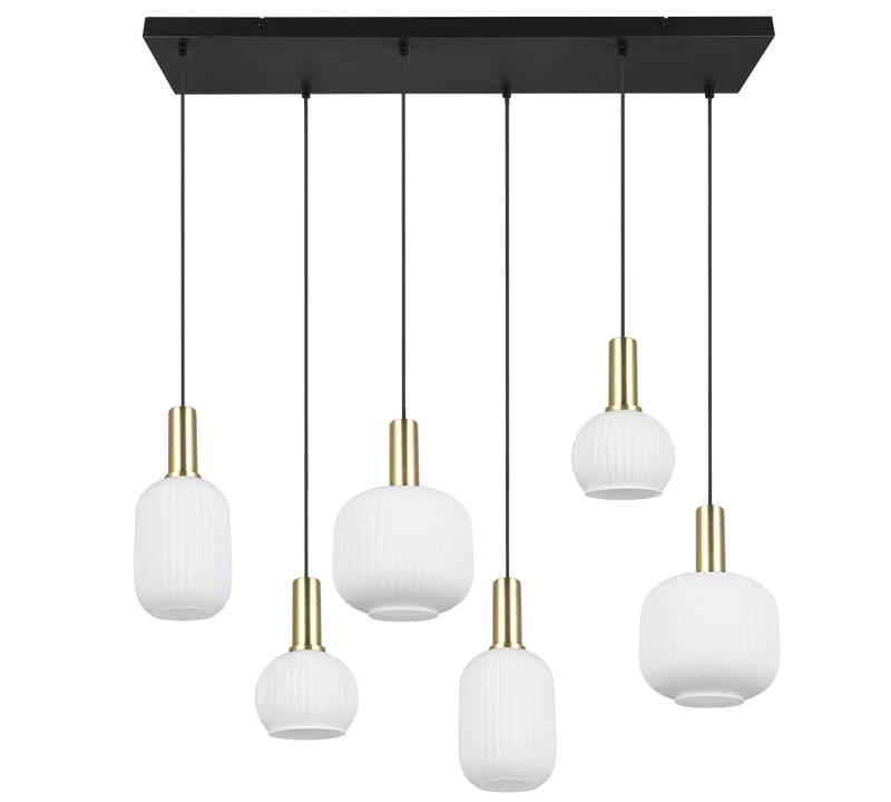 B-Ware TRIO LIGHTING Pendelleuchte Hängeleuchte Diva Opal Metall Glas E27