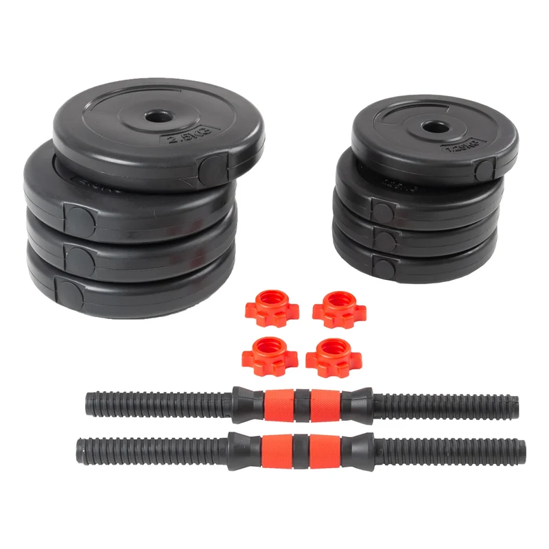 Kurzhanteln 2er Set 15kg Schwarz aus Vinyl