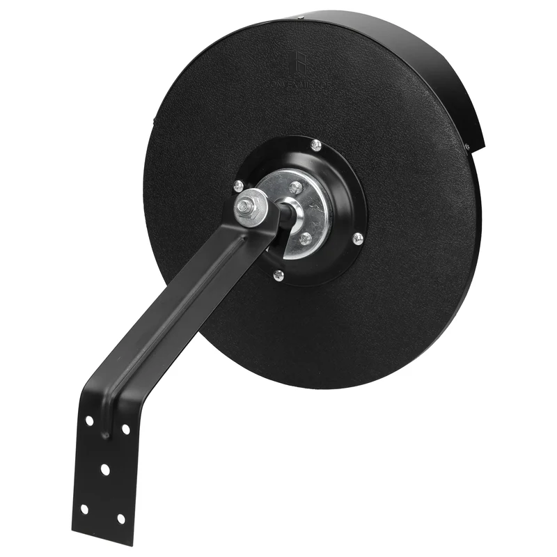 Verkehrsspiegel Schwarz Ø 30 cm mit Halterung