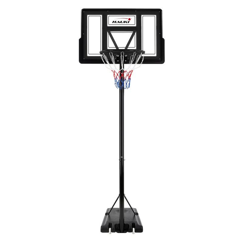 Basketballkorb Set mit Ständer Schwarz aus Stahl Hauki
