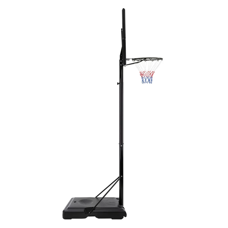 Basketballkorb Set mit Ständer Schwarz aus Stahl Hauki