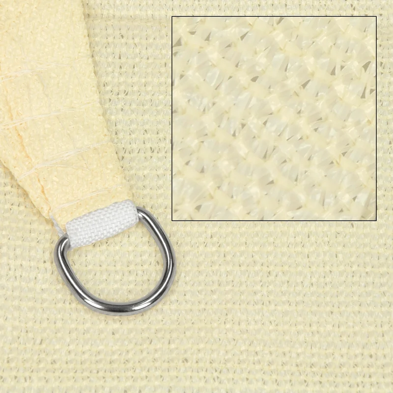 Sonnensegel rechteck 4x6 m Creme 100% HDPE mit UV Schutz inkl. Befestigungsseile