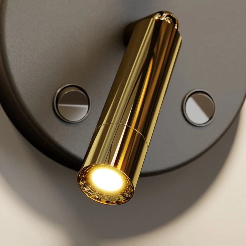 B-Ware Euluna Wandleuchte Hilton schwarz gold LED-Leselicht Wandleuchte Wandlicht 764