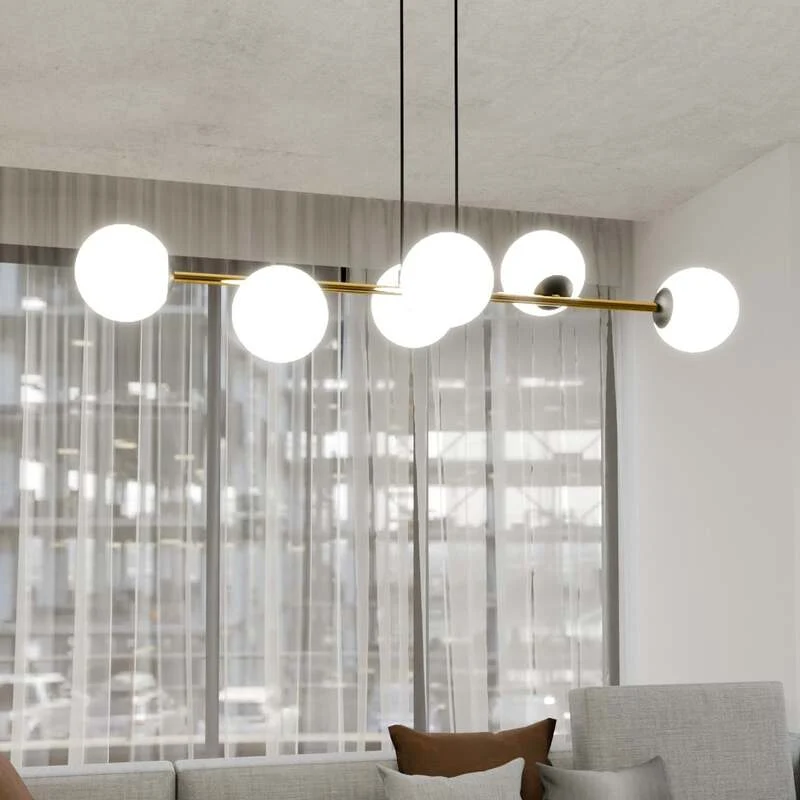 B-Ware Hängeleuchte Gravity opalweiß gold schwarz Glas E14 Deckenlampe Lampe Leuchte365