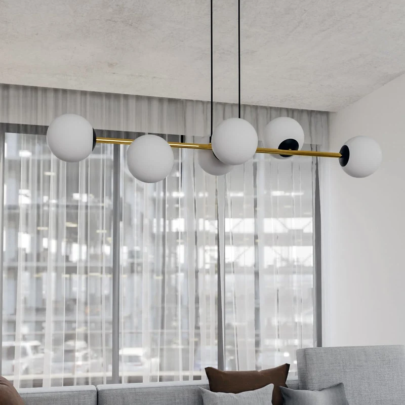 B-Ware Hängeleuchte Gravity opalweiß gold schwarz Glas E14 Deckenlampe Lampe Leuchte365