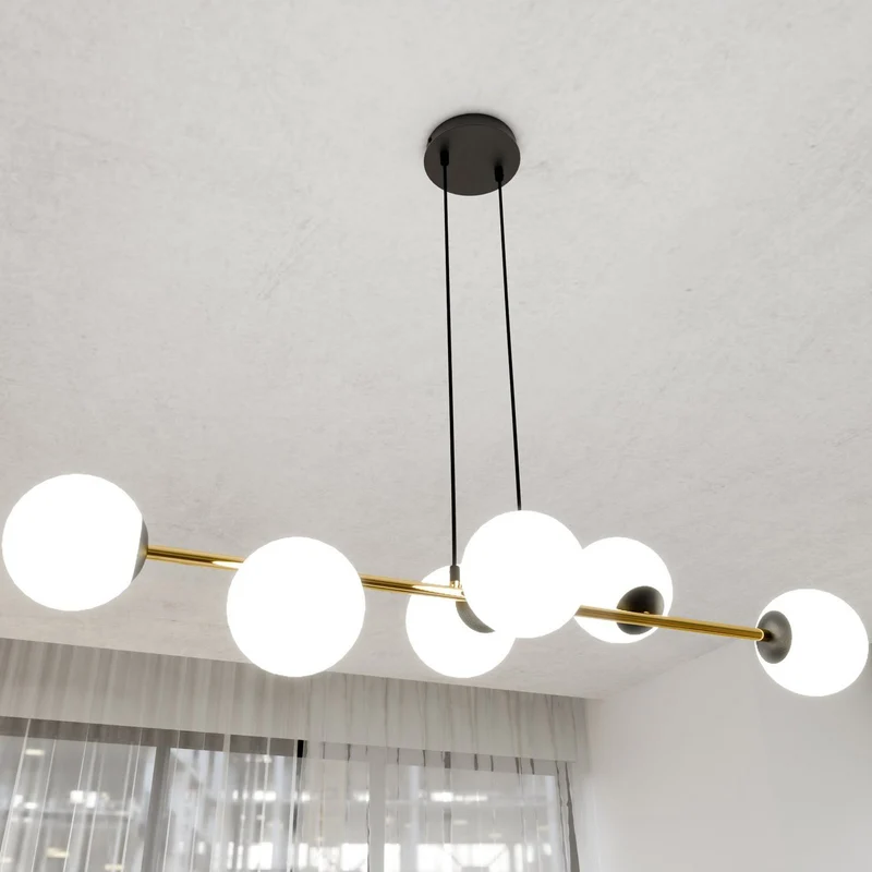 B-Ware Hängeleuchte Gravity opalweiß gold schwarz Glas E14 Deckenlampe Lampe Leuchte365