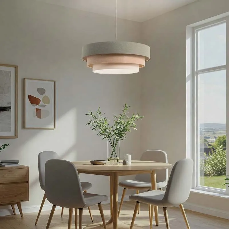 B-Ware Maco Design Hängeleuchte Triniti LED Pendelleuchte dimmbar grün beige Ø60cm