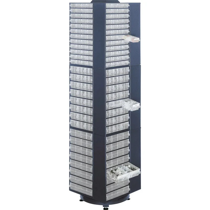 B-Ware Raaco Drehturm Kleinteilemagazin Typ 0 stahlblau 680mm Durchmesser 1760mm Höhe