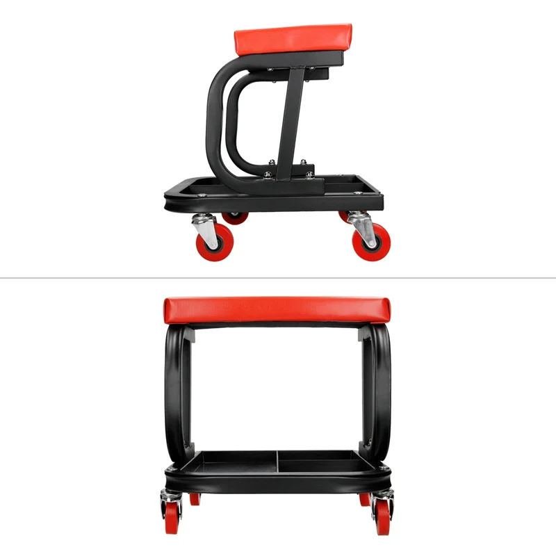 Werkstatthocker mit 4 Rollen und Sitzauflage max.150 kg aus Stahl