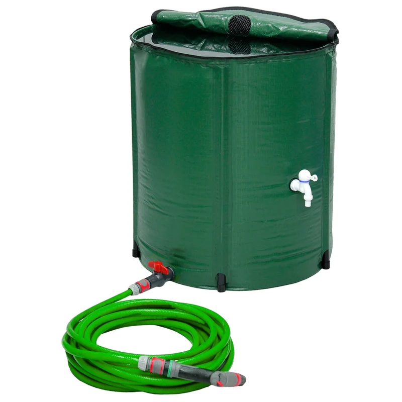 Regentonne faltbar Grün Ø 60x70 cm aus 500D PVC