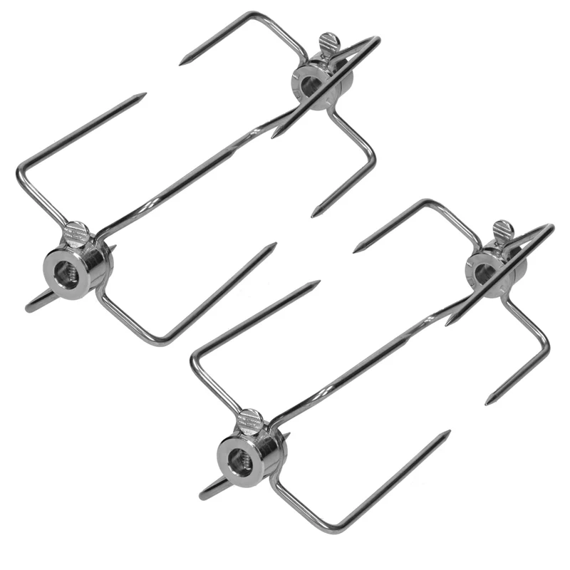 Grillspieß Set 100 cm, mit 4x Fleischnadeln und Edelstahl Motor 2-3U/m, inkl. Motorhaltung