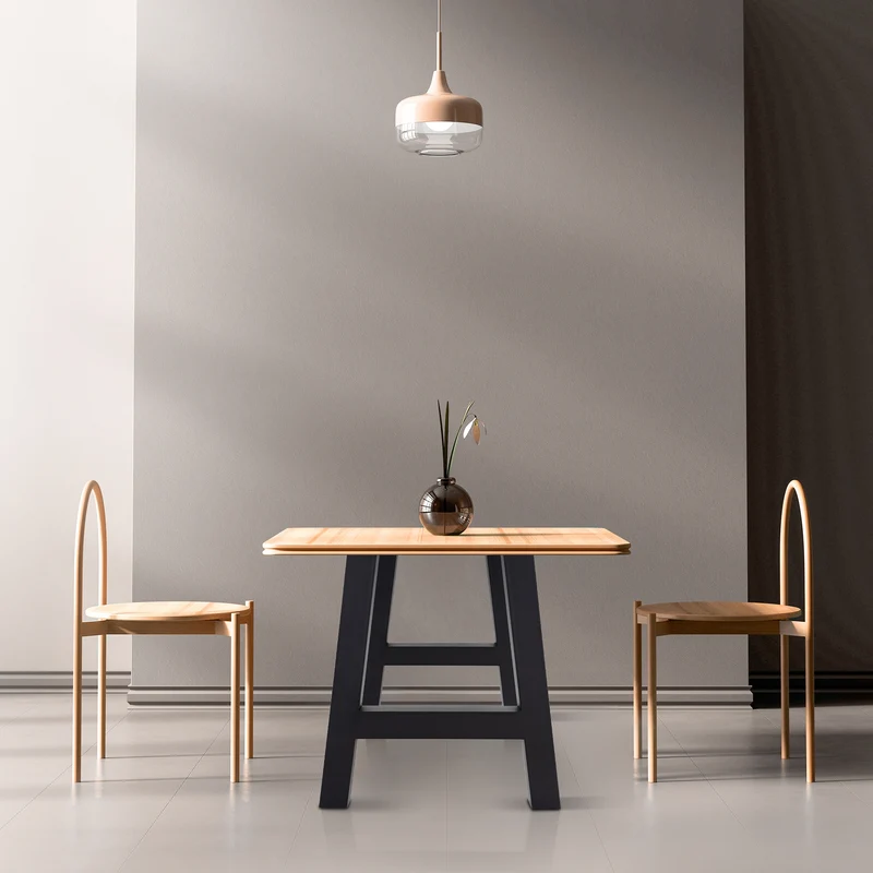 Tischbeine Tischgestell 2er Set A-Design 70 x 72 cm Schwarz aus Stahl ML-Design