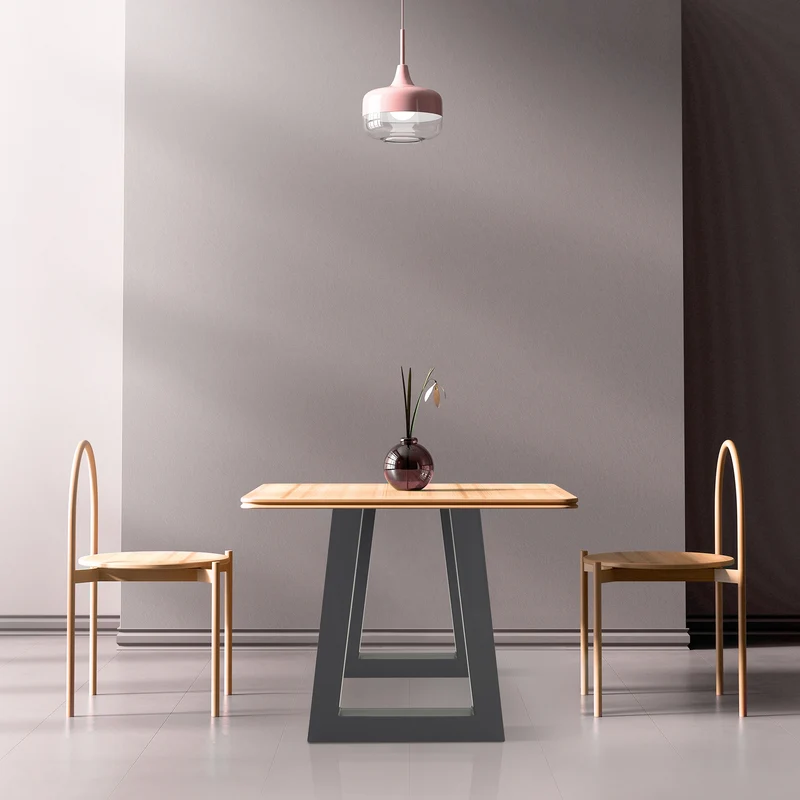Tischbeine Tischgestell 2er Set Trapez-Design 60 x 72 cm Anthrazit aus Stahl ML-Design