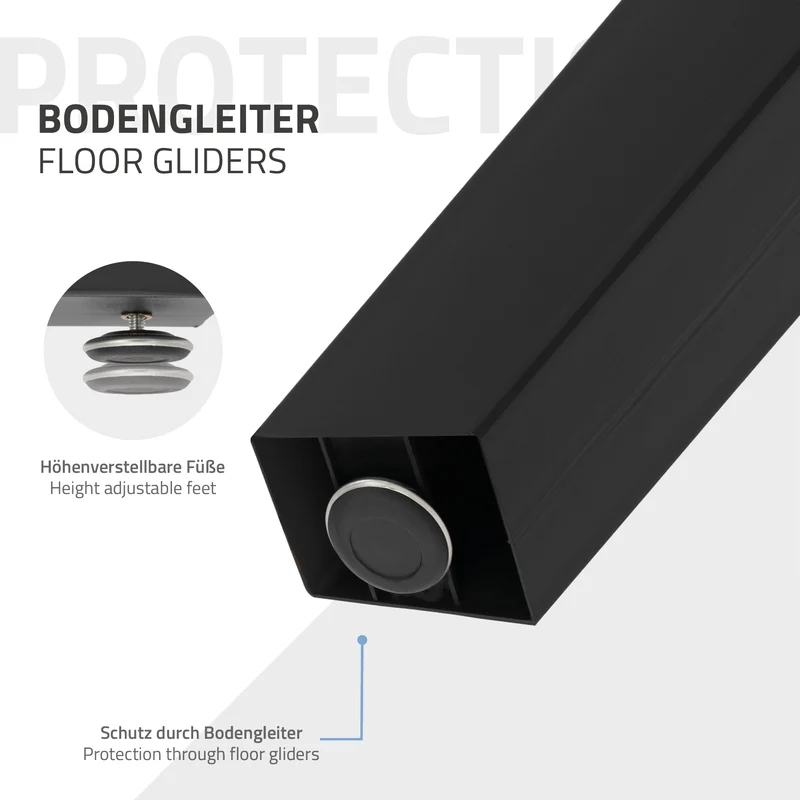 Tischbeine Tischgestell 2er Set X-Design 60 x 72,5 cm Schwarz aus Stahl ML-Design