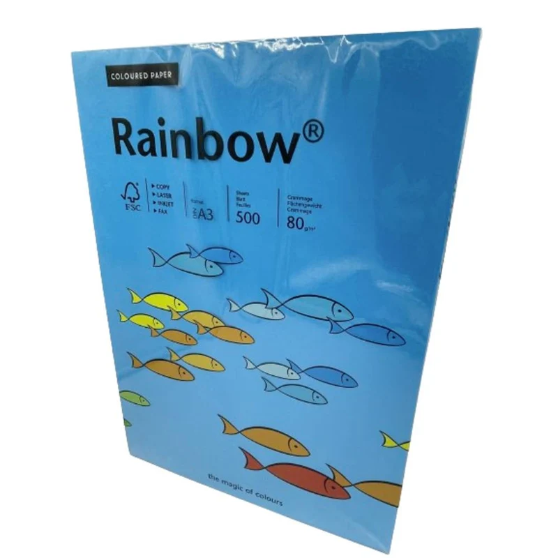 5x B-Ware Rainbow Papyrus Druckerpapier Kopierpapier Farbig DIN A3 Blau 500 Blatt 5 STÜCK