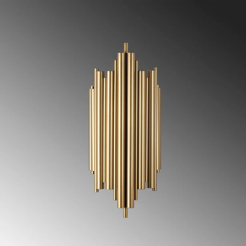 B-Ware Wandleuchte Reis 13341 goldfarben Metall Höhe 50 cm Wandlampe Lampe Leuchte Spot