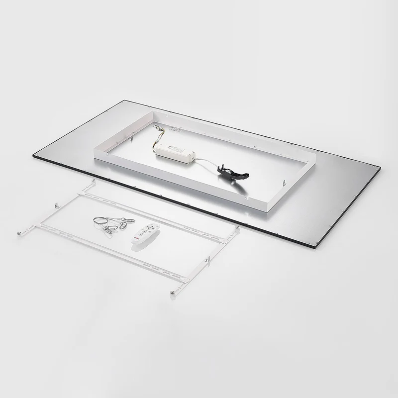 B-Ware Lindby Deckenleuchte Panel LED Lampe Leuchte Aluminium Kunststoff schwarz dimmba