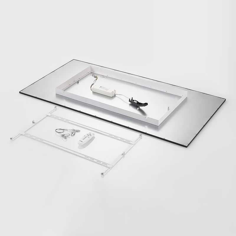 B-Ware Lindby Deckenleuchte Panel LED Lampe Leuchte Aluminium Kunststoff schwarz dimmba